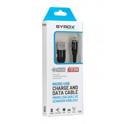 Syox S6/S7 1MT Metal Siyah Kablo C89