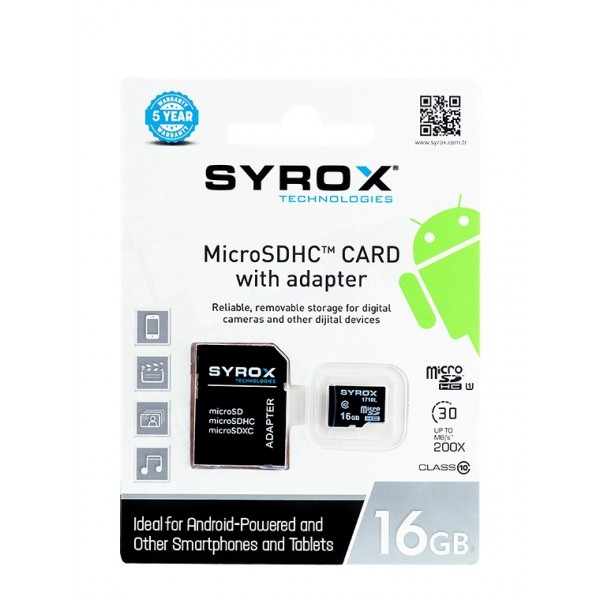 Syrox 16 GB MicroSD Hafıza Kartı MC16