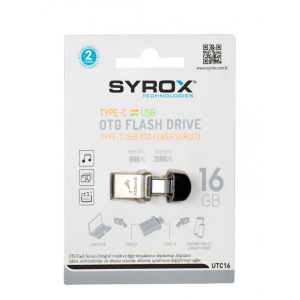 Syrox 16 GB Type-C OTG Flash Bellek UTC16