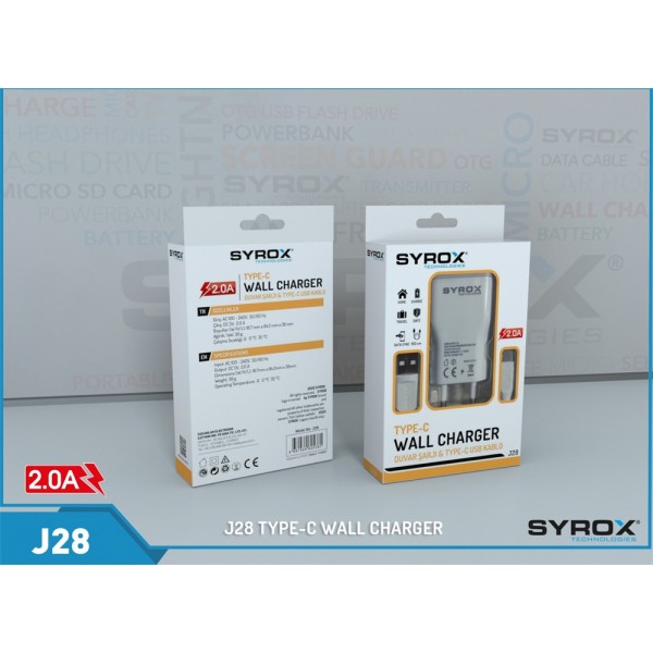Syrox 2A Set Şarj Cihazı Type-C J28