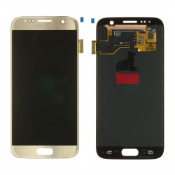 Samsung Galaxy S7 SM-G930 LCD Ekran Dokunmatik Servis Orjinali Gold
